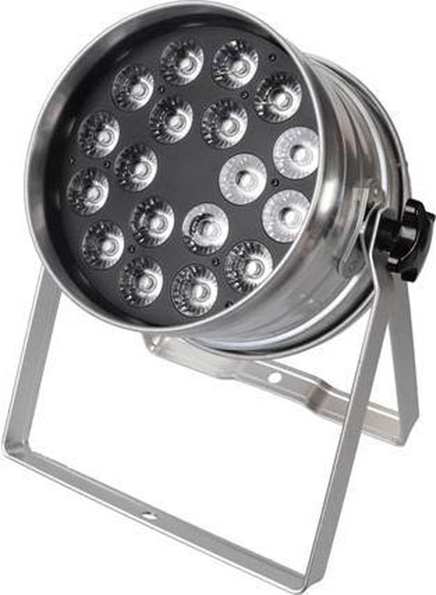 LED PAR 64 - 18 x 4 W RGBW - CHROOM (HQLP10022)