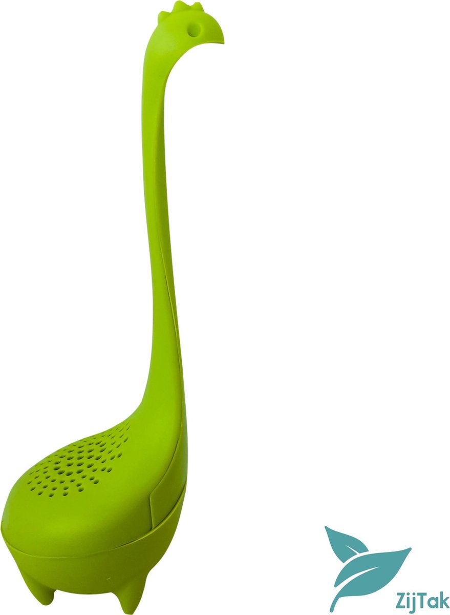 ZijTak Theesaurus - dinosaurus thee-ei - theefilter - theezeef - theeglas infuser - groen