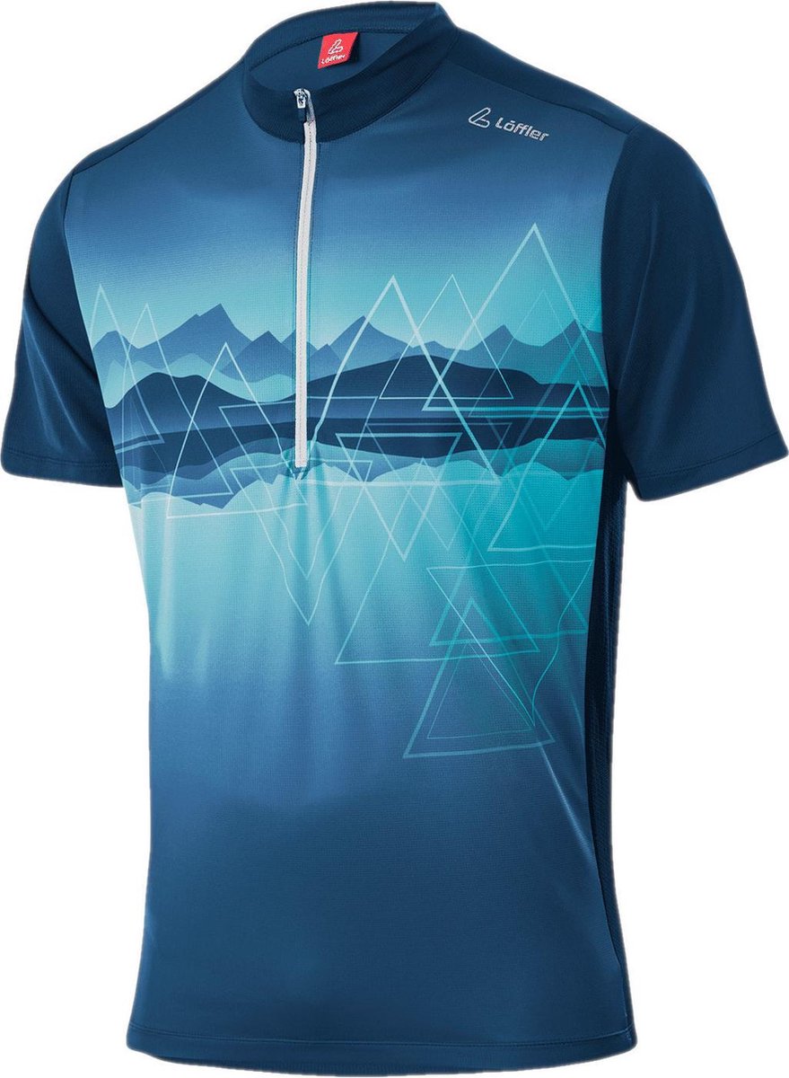 Löffler Fietsshirt Peaks Heren Polyester Blauw Maat 2xl