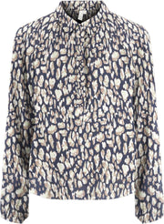Pieces PCBRINNA LS TOP Ombre Blue Dames Blouse - Maat S