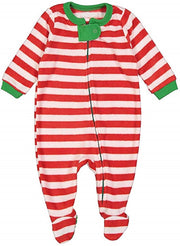 Baby fleece Unisex Kerstmis Gestreepd Pijama Rood En Wit (Maat 6-12 Maanden)