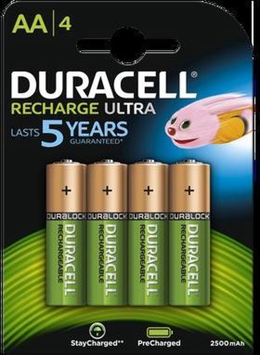 Duracell aa batterij oplaadbaar 4 kaart 2500mah