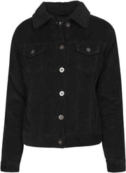 Urban Classics Jacket -L- Sherpa Corduroy Zwart