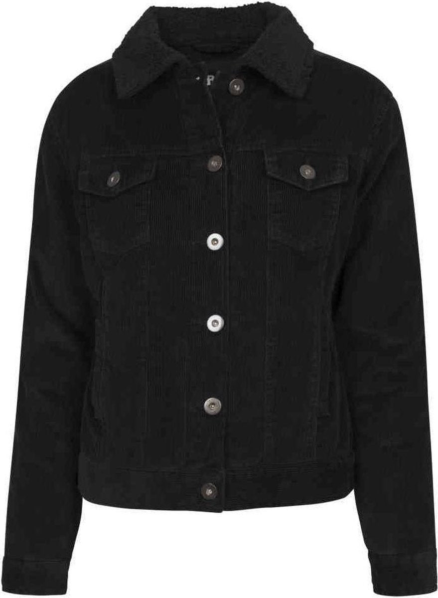 Urban Classics Jacket -L- Sherpa Corduroy Zwart