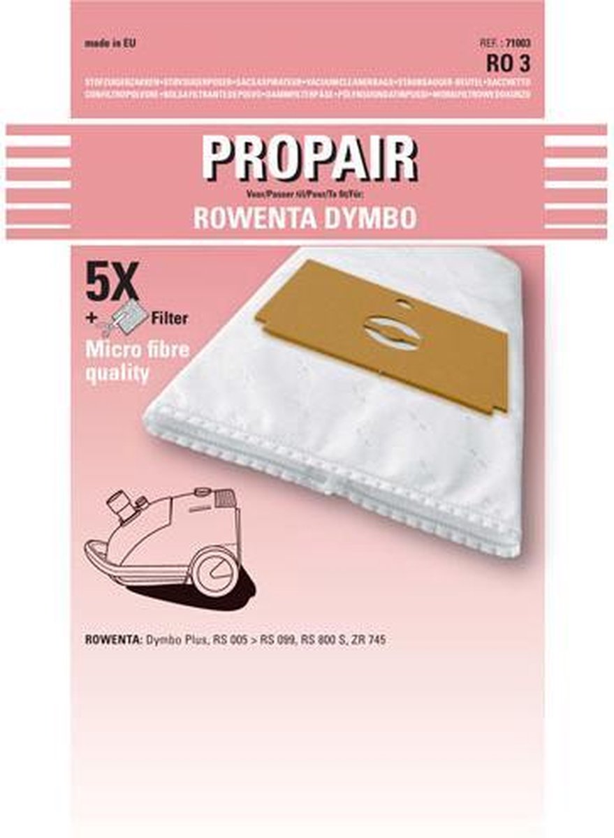 ROWENTA - STOFZUIGERZAK PROPAIR ZR 745  5 STUKS + 1 MICRO-FILTER - RAZR745