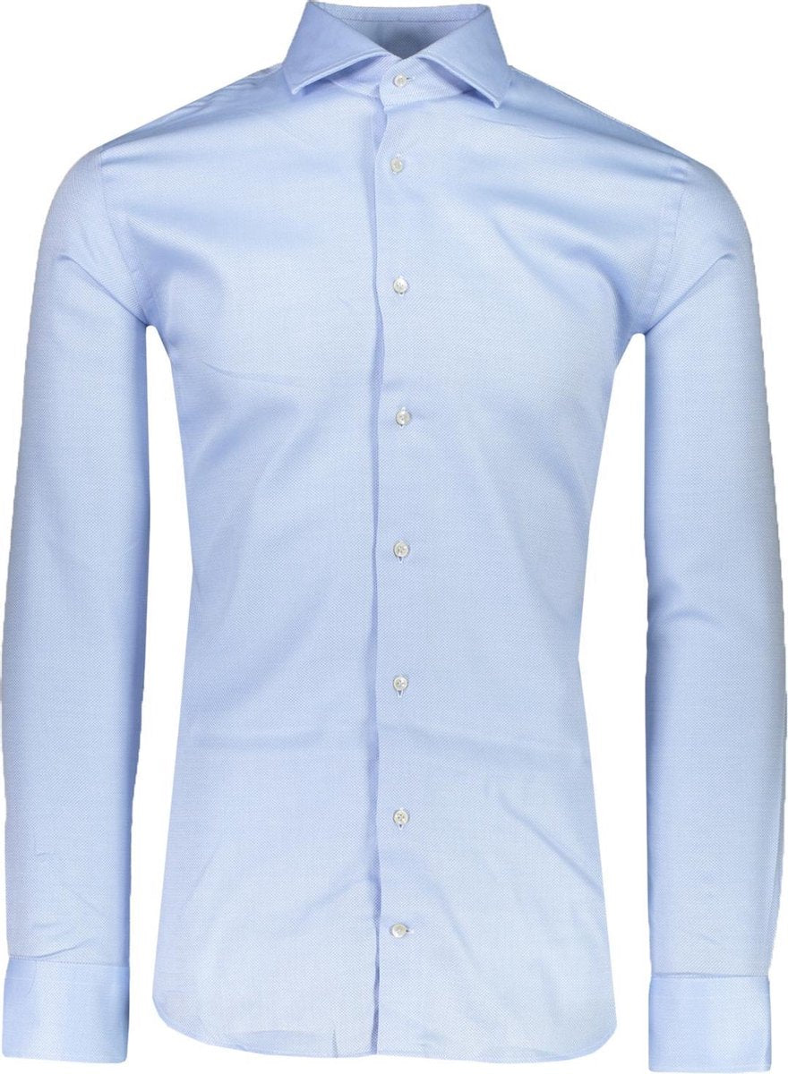 Profuomo   Overhemd Blauw Getailleerd - Maat UK15-EU38 - Heren - Lente/Zomer Collectie - Katoen