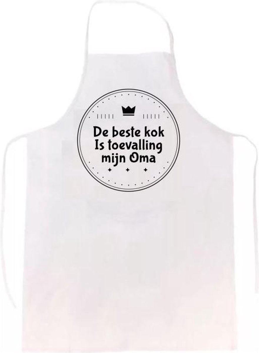 De beste kok is toevallig mijn oma keukenschort|verassing - feestdag - verjaardag - geschenk - gift - kado - cadeau - barbeque - barbecue - chefkok - keuken - schort - eten - bbq - vlees - familie - grandma