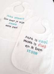 2 Slabben wit velcro met tekst