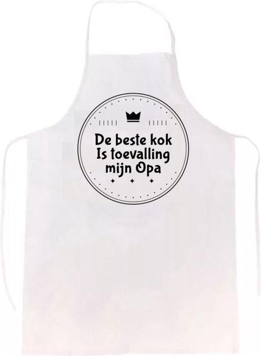 De beste kok is toevallig mijn opa keukenschort|verassing - feestdag - verjaardag - geschenk - gift - kado - cadeau - barbeque - barbecue - chefkok - keuken - schort - eten - bbq - vlees - familie - grandpa