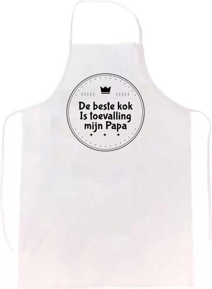 De beste kok is toevallig mijn papa keukenschort | verassing - feestdag - verjaardag - geschenk - gift - kado - cadeau - barbeque - barbecue - chefkok - keuken - schort - eten - bbq - vlees - familie