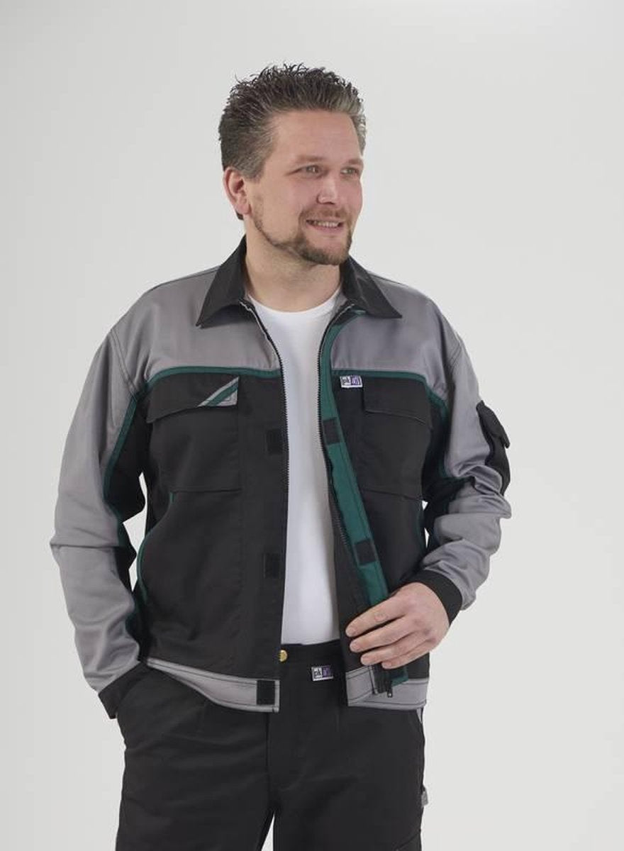 Blousonjas heren zwart/grijs/groen maat 60