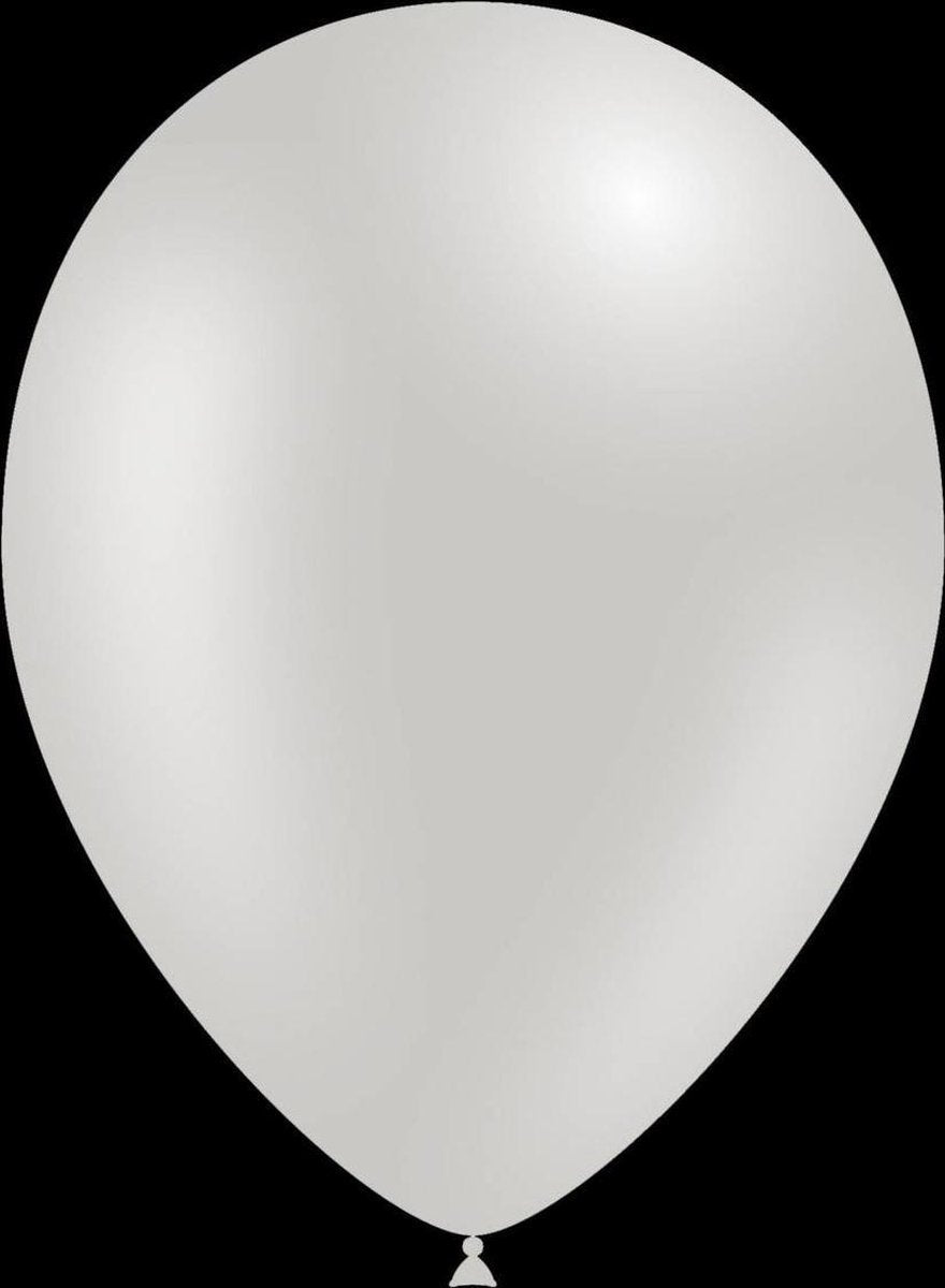 100 stuks - Feestballonnen metallic zilver 26 cm professionele kwaliteit