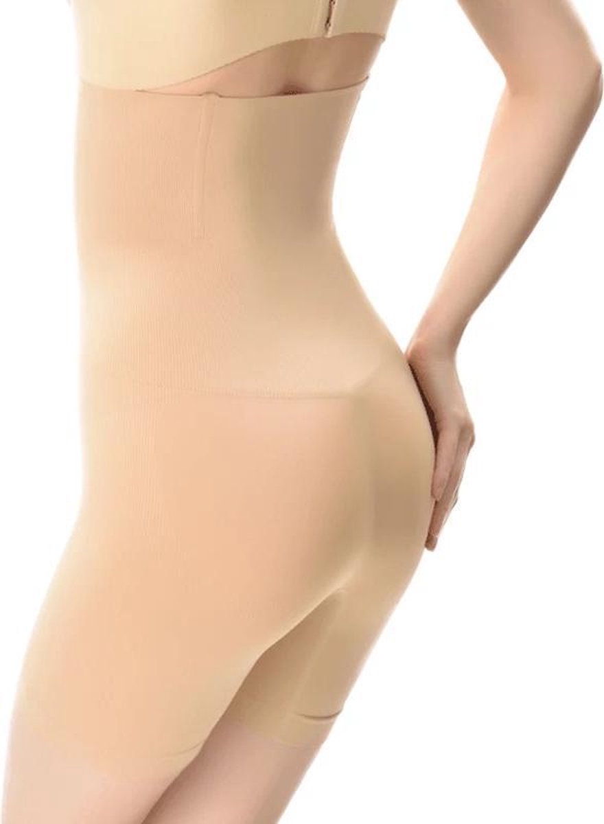 LOUZIR Naadloze Body/Butt lifter Afslankbroek - Hoge taille - Tummy controle slipje - Pant slips -Shapewear ondergoed- afslanken - Corrigerend broekje- Beige maat M