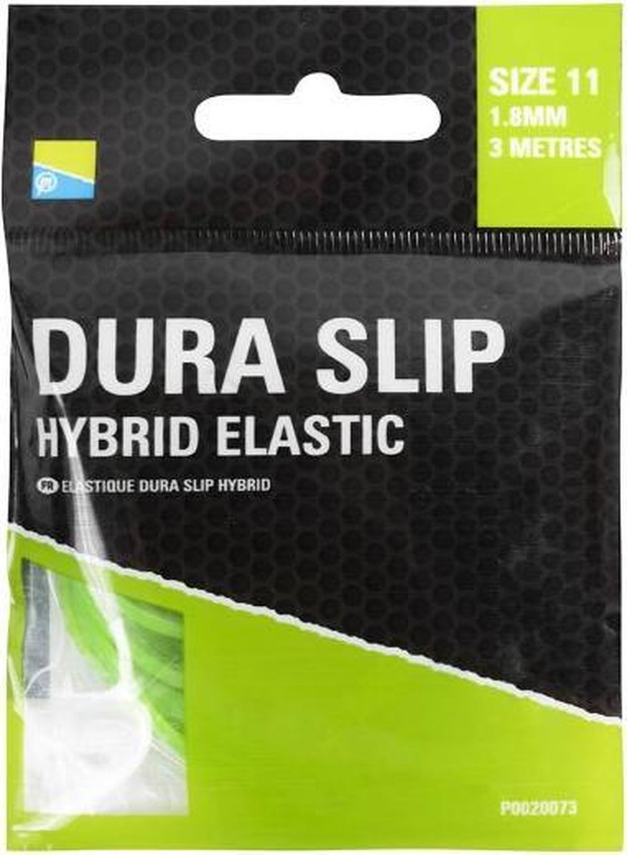 Preston - dura slip - hybrid elastic - maat 11 - 1.8 mm - 3 meter - groen