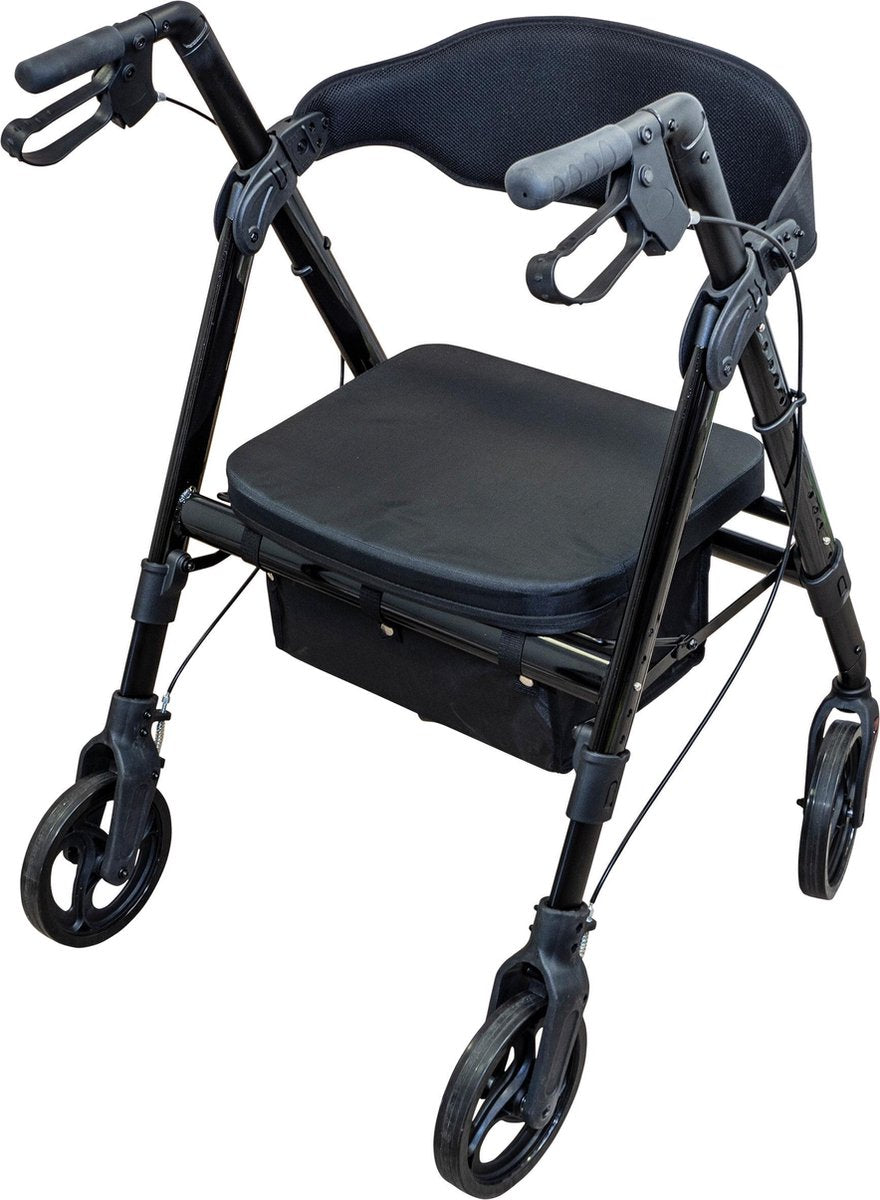 Aidapt deluxe bariatrische rollator sterk aluminium frame - zwart