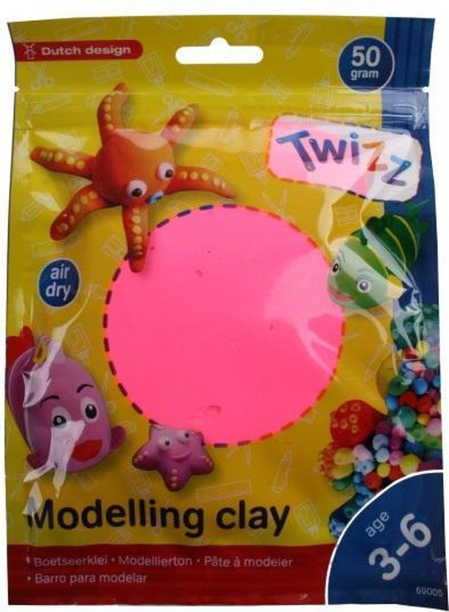 Twizz Boetseerklei 50 Gram Junior 13 X 14 Cm Lichtroze