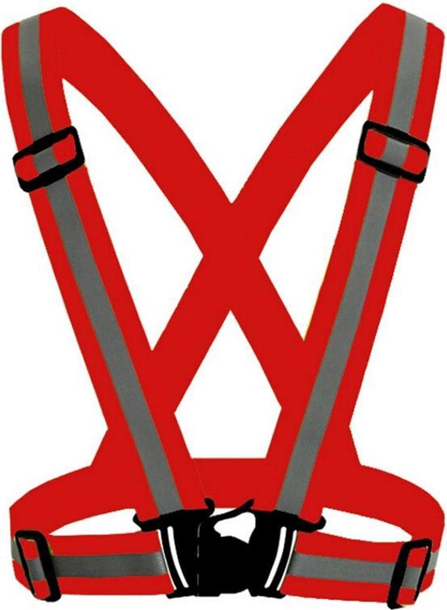 Night Riding uitgevoerd flexibel reflecterend veiligheidsvest (rood)-