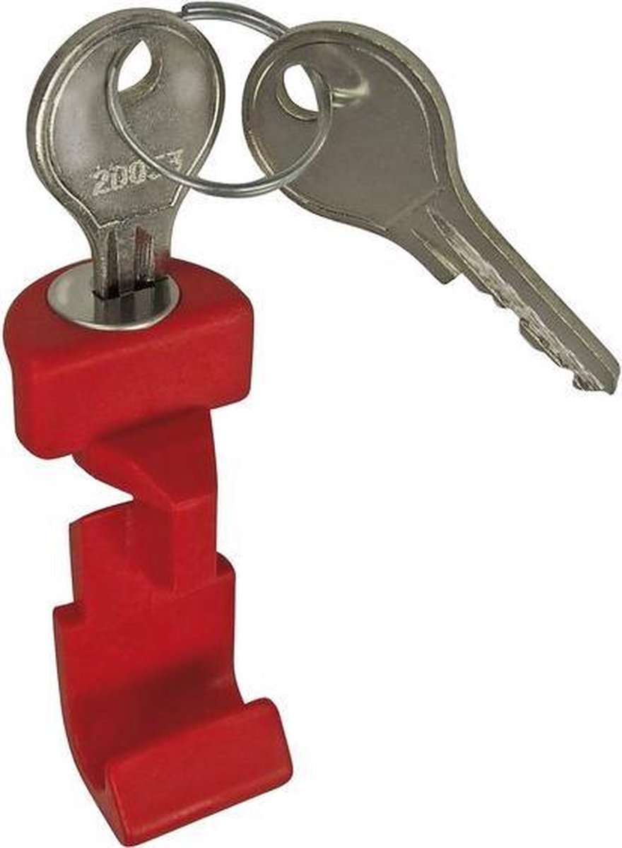 Tasdl kf drukknop met slot tbv stuurhouder cc-100 - ROOD