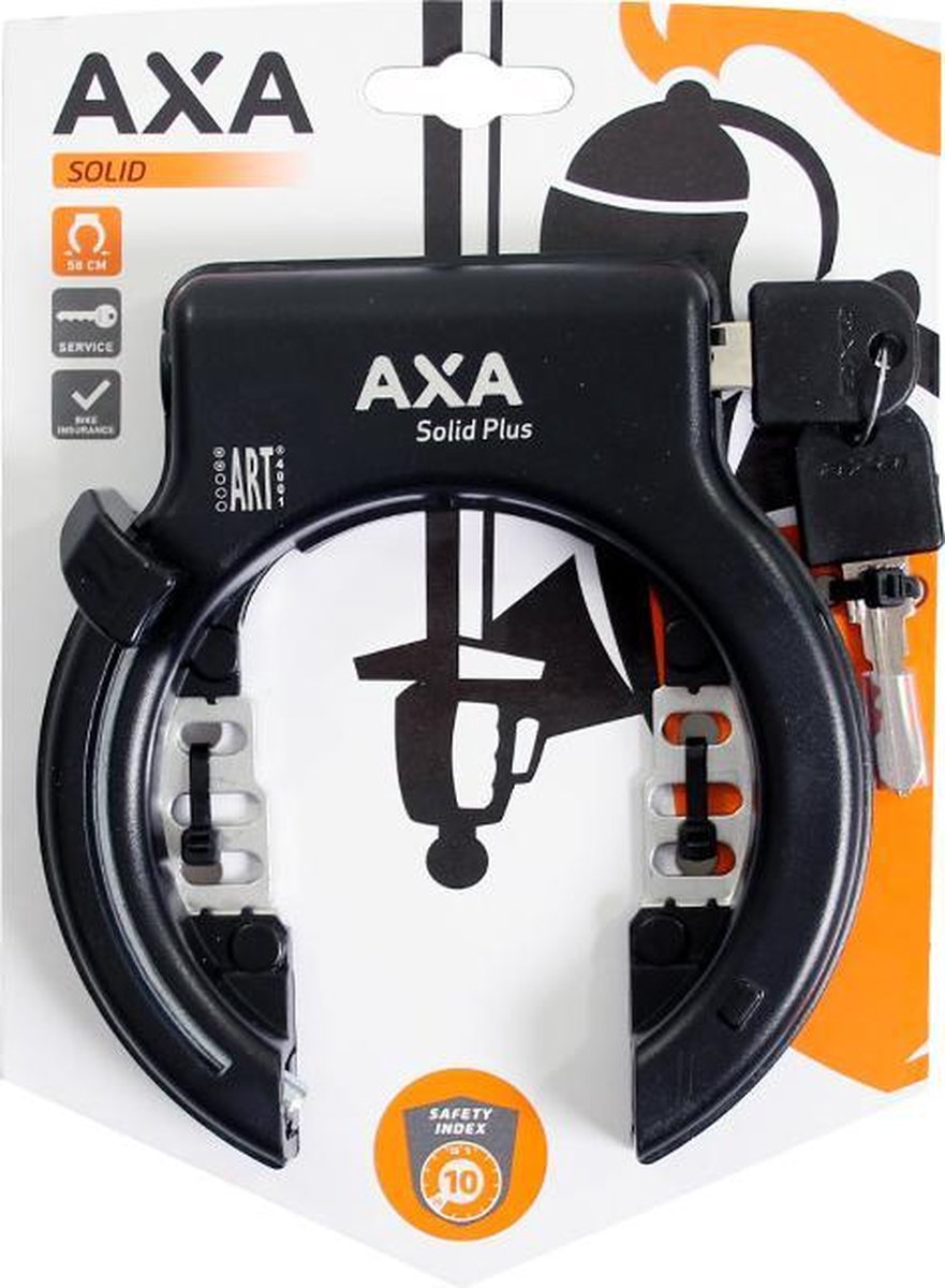 Ringslot AXA Solid Plus - met uitneembare sleutel - zwart (op kaart)