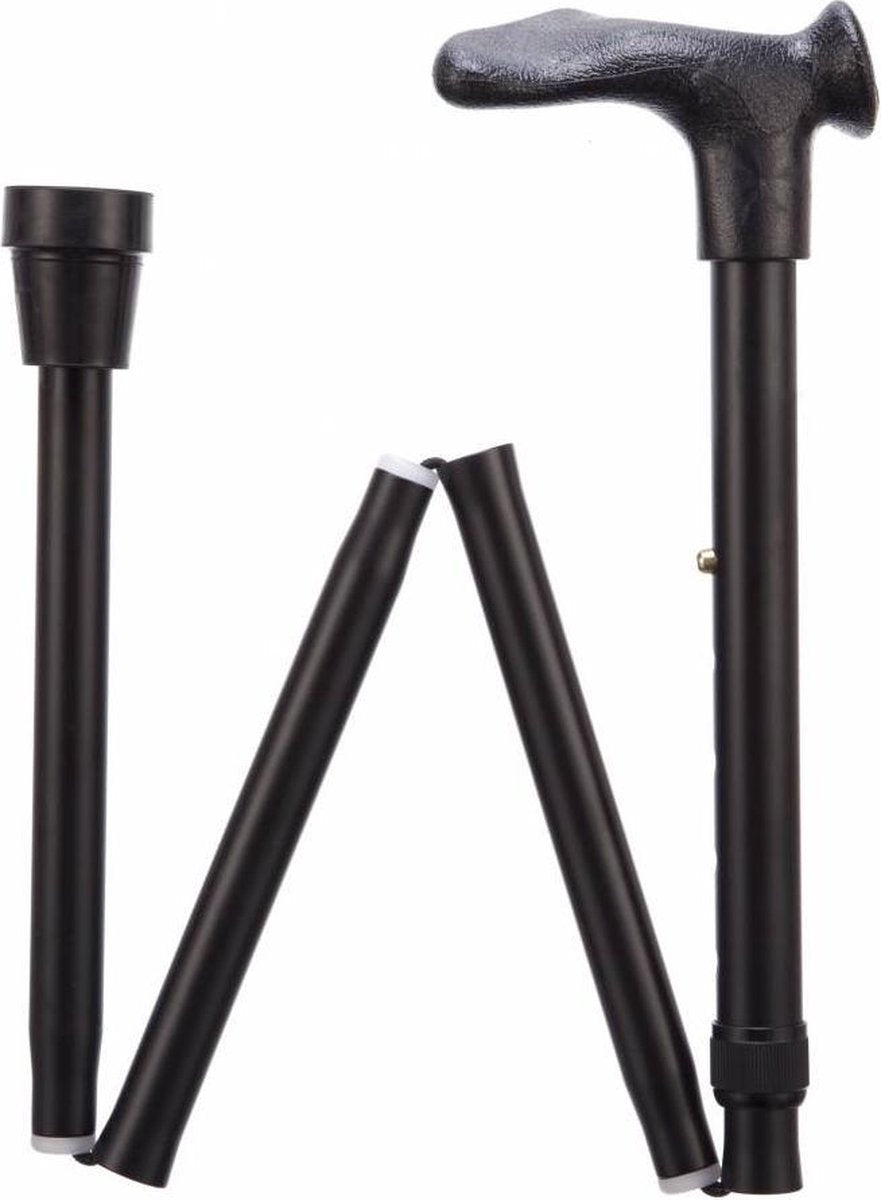Opvouwbare wandelstok comfortgrip - zwart rechts