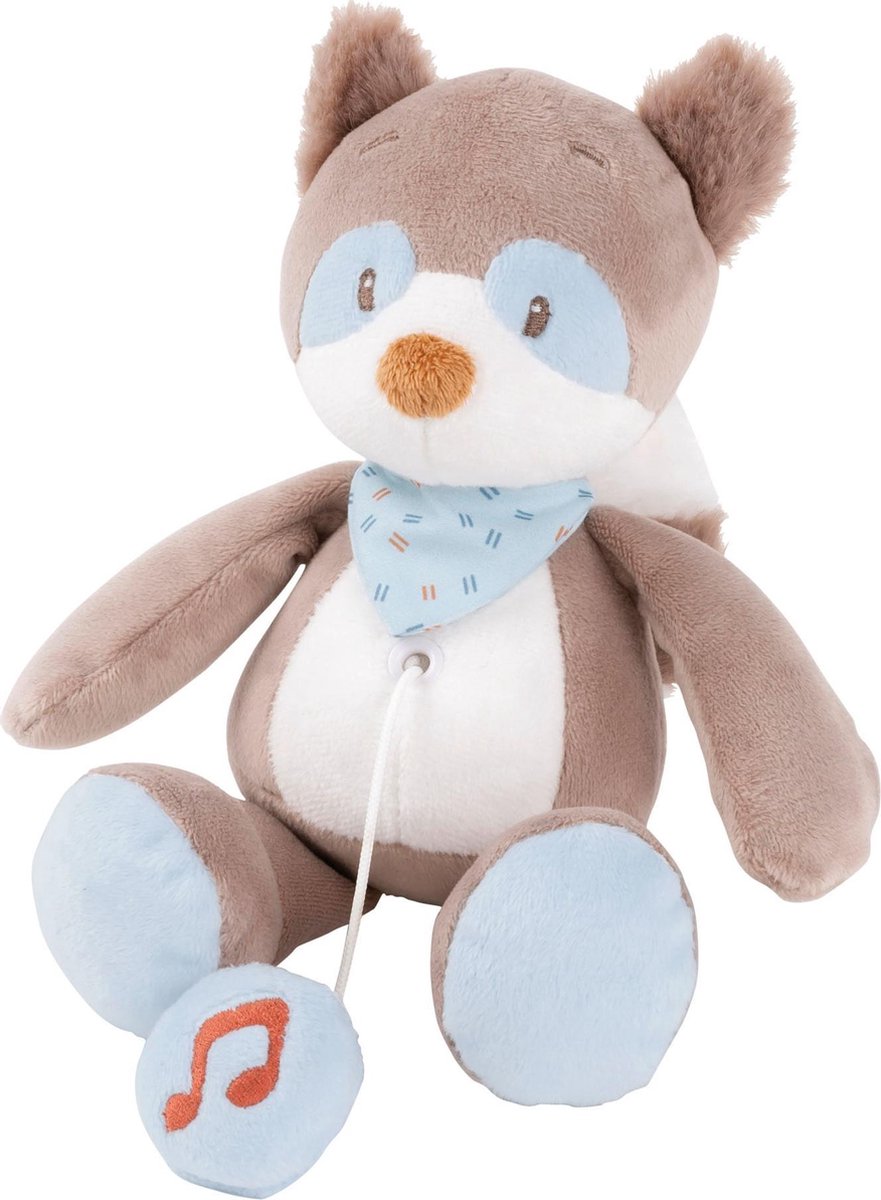 Nattou Wasbeer Bob - Mini Knuffel met Muziek - 23 cm