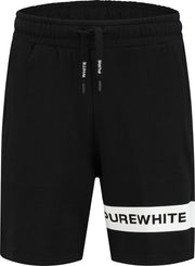Purewhite Logo Stripe Shorts - Black - Regular fit