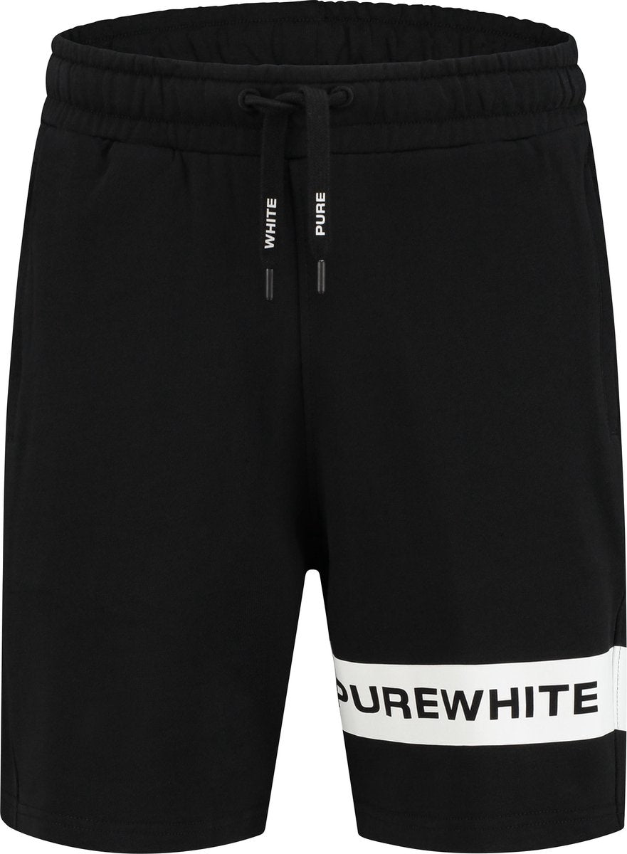 Purewhite Logo Stripe Shorts - Black - Regular fit