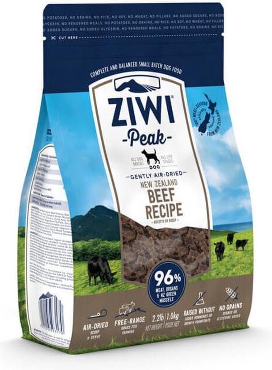 Ziwi Peak Hondenvoeding Air-Dried Beef 1 kg.