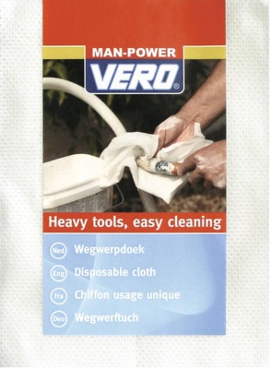 Vero Wegwerpdoek Manpower Pluisvrij 25St. Wit 35Cm x 38Cm