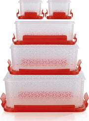 Gourmetmaxx Klick-it Vershouddozen Kompakt 10 delig Rood
