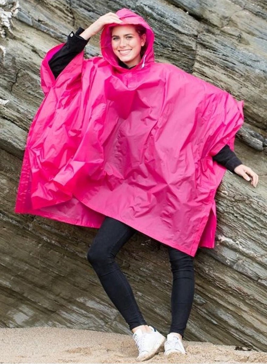 Regencape Poncho voor volwassenen  Kleur Fuchsia / in 8 verschillende kleuren