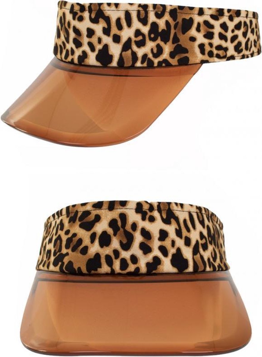 zonneklep - panter print - transaparante klep -