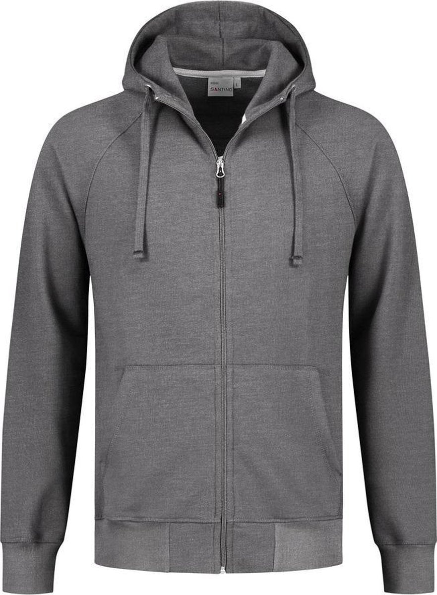 Santino hooded sweatvest Dark grey Maat S