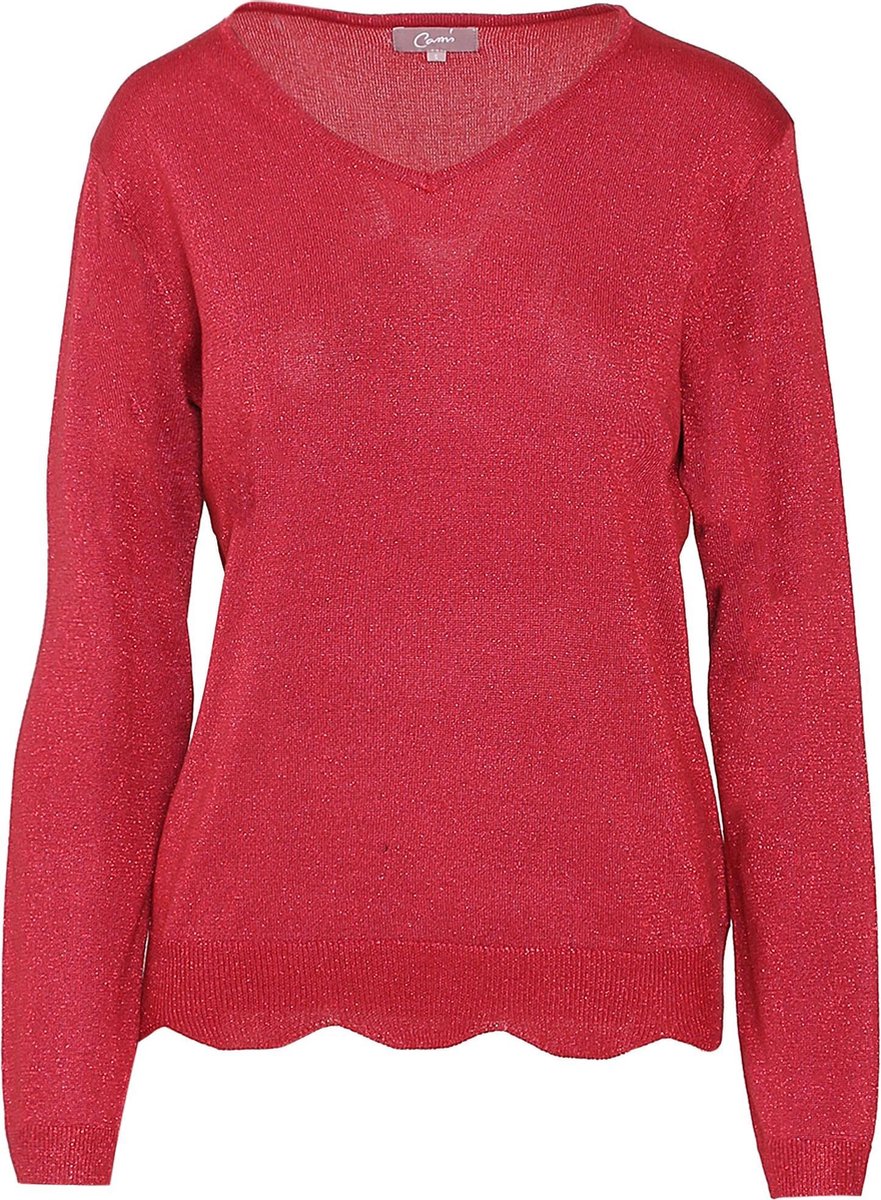 Cassis - Truitje met lurex en geschulpte boord - Rood