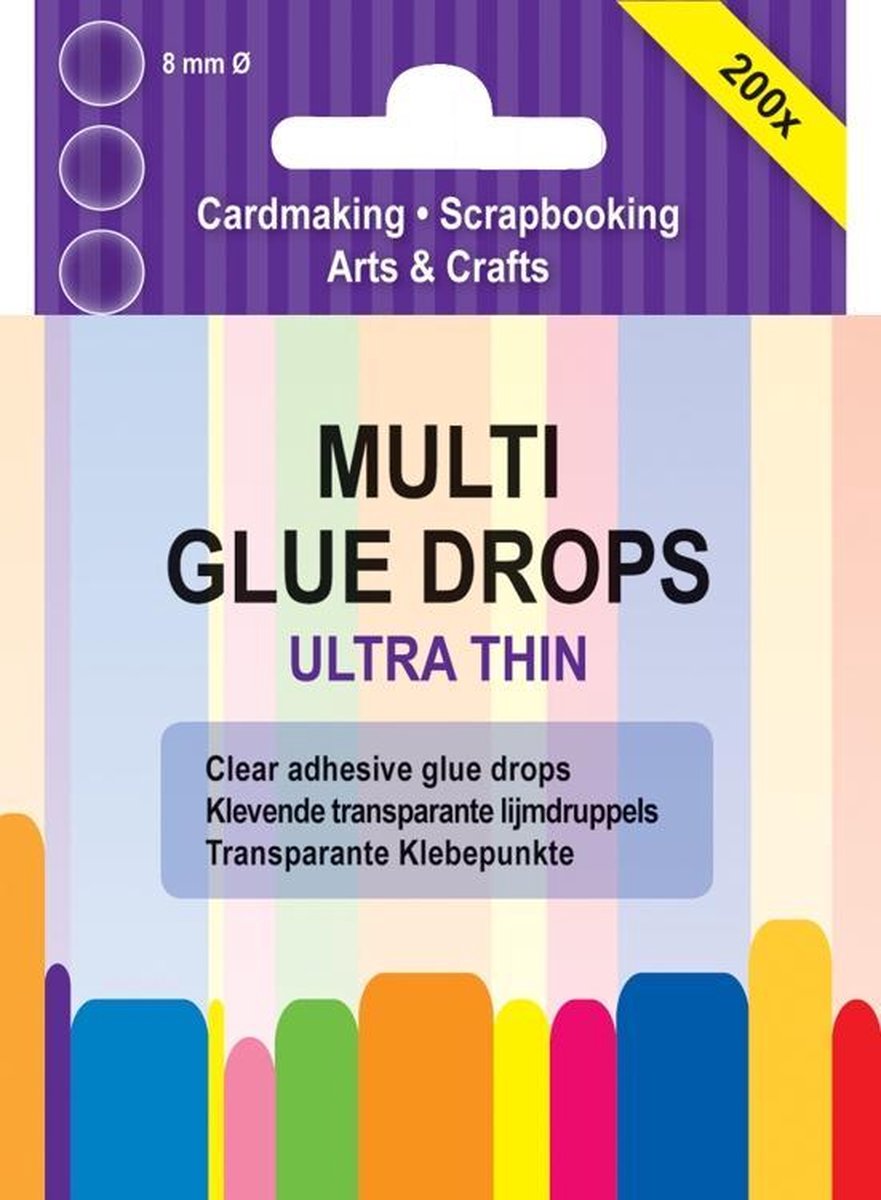 Klevende transparante lijmdruppels ultra dun
