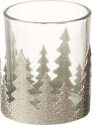 J-Line T-Lichthouder Kerstbomen Metaal Glitter Zilver Small