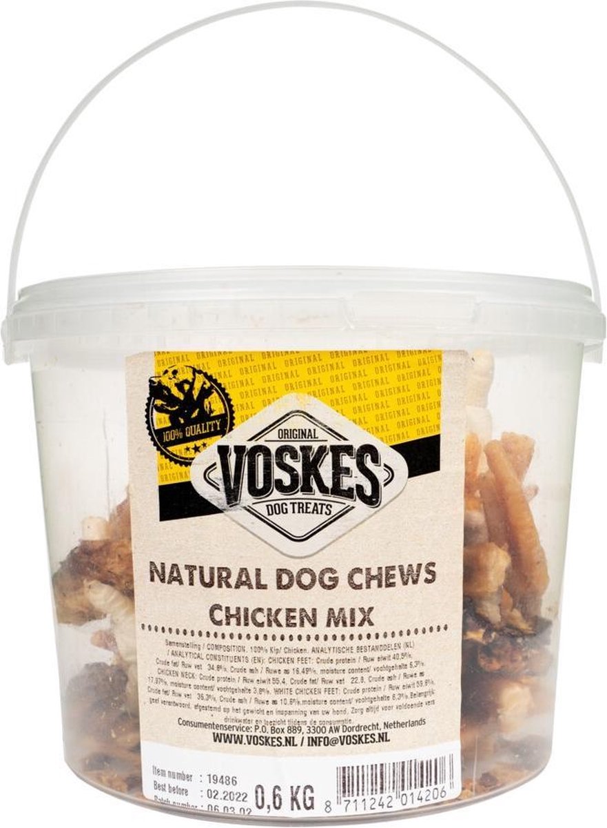 12x Voskes Mix Bucket Kip 600 gr