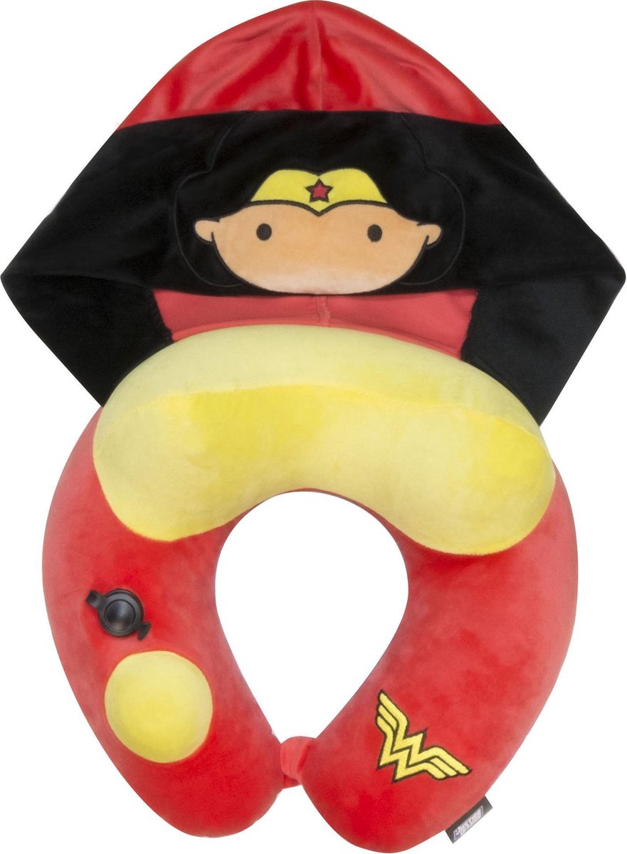Wonder women - opblaasbaar reiskussen met capuchon