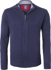 Redmond heren vest katoen - met rits - marine blauw -  Maat: 4XL