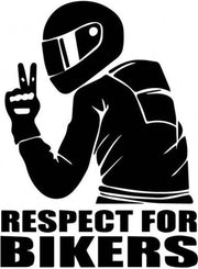 TT-products Respect For Bikers sticker 11 x 15 cm zwart