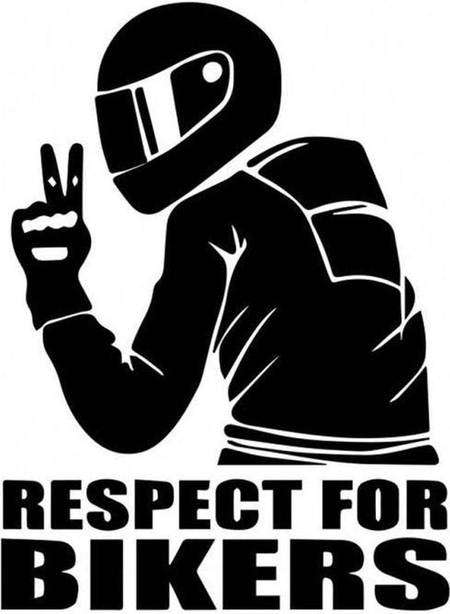 TT-products Respect For Bikers sticker 11 x 15 cm zwart