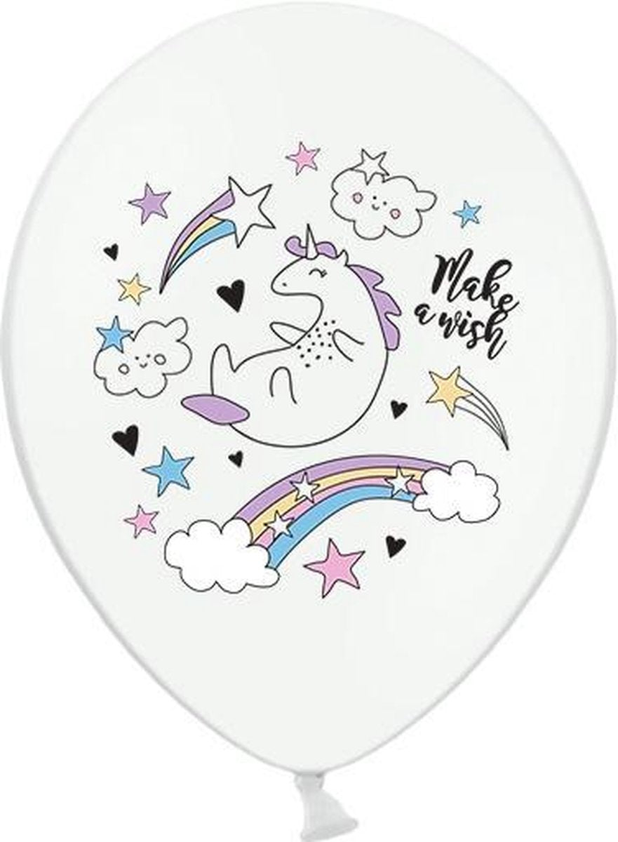 Unicorn Ballonnen Wit 30cm 50 stuks