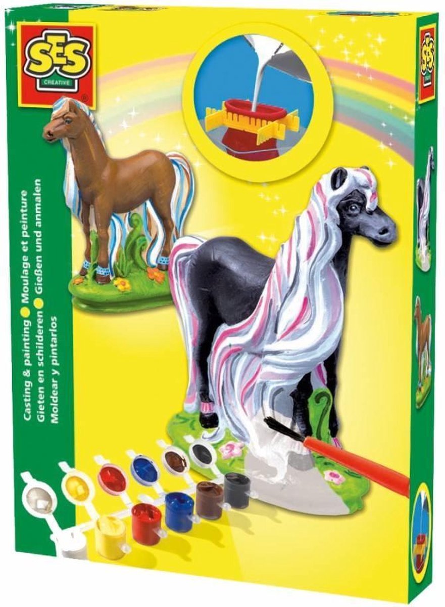 Creatief | Fröbel - Ses Figuren Gieten Paard 01273