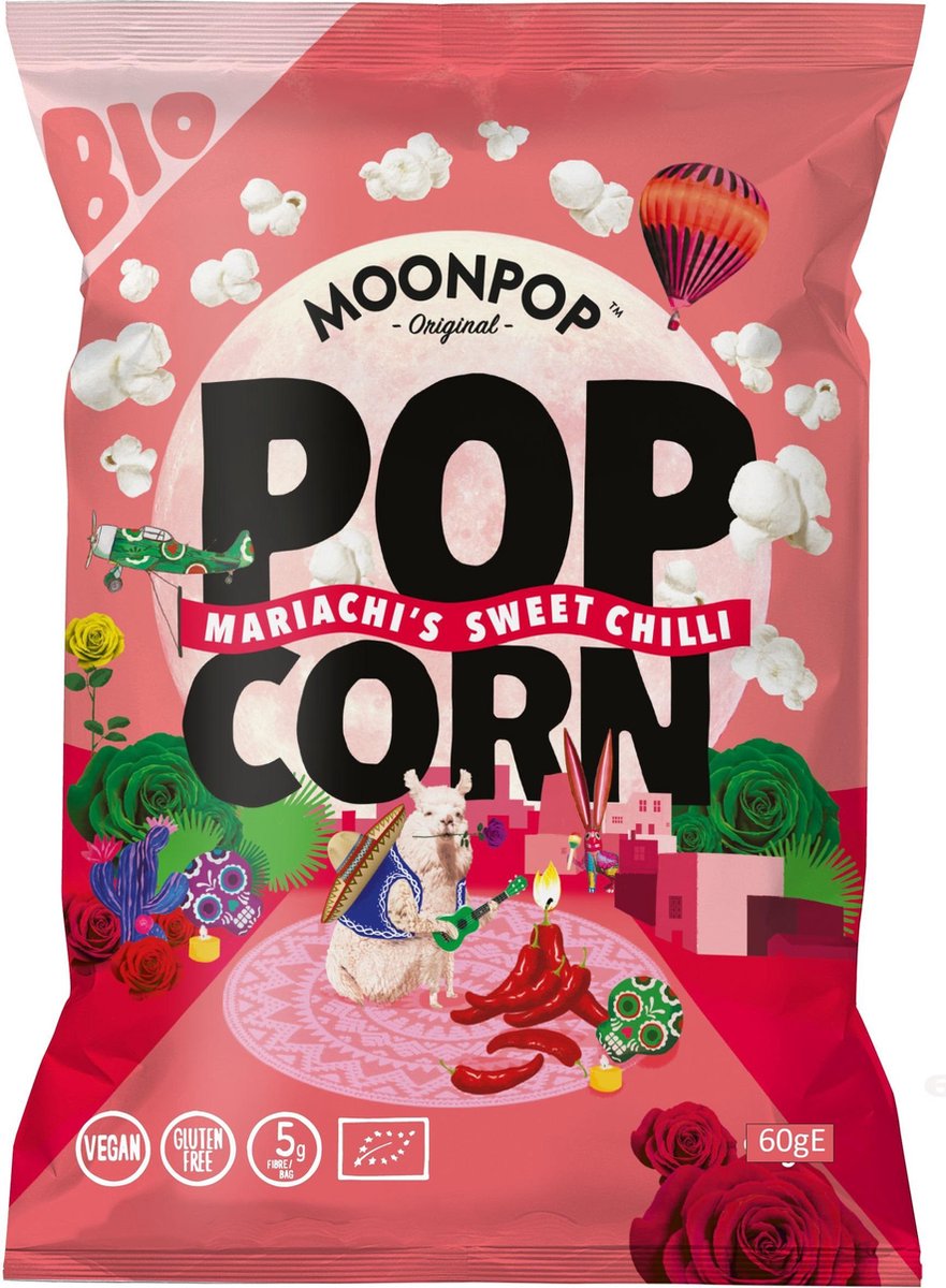Moonpop Mariachi's Sweet Chilli Popcorn (10 x 60 gr.)