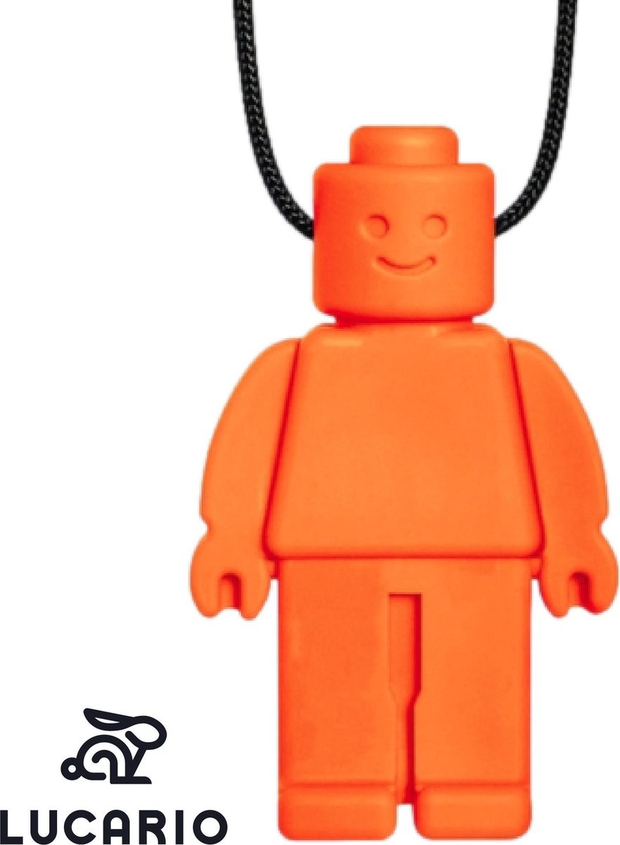 Bijtketting - Kauwketting | Lego design Robot Alex - Oranje