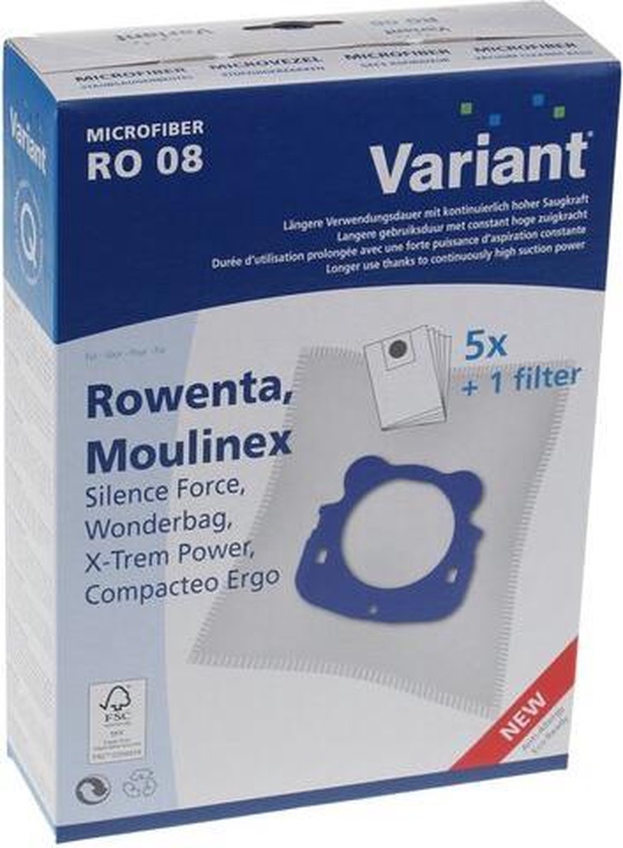 ROWENTA - STOFZUIGERZAK - RO08 5st+filter Microfiber - ZR200520