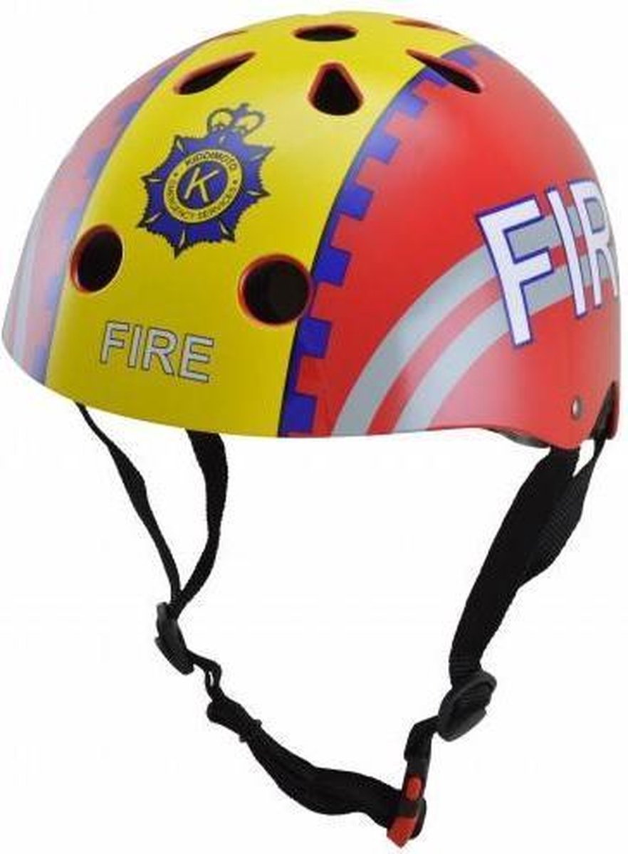 Kiddimoto - Brandweer - Small - Geschikt voor 2-6jarige of hoofdomtrek van 48 tot 52 cm - Design Skatehelm / Fietshelm