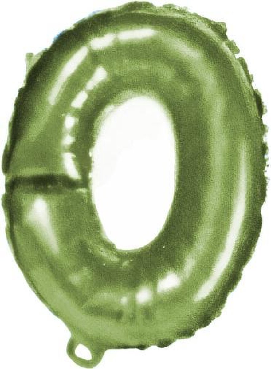 Tom Folieballon Cijfer 0 Junior 35 Cm Groen