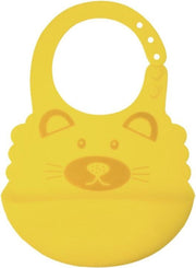 Siliconen slabbetje | Bear Yellow | Slabber | Waterdichte baby slabbetjes | Slabben | Met opvangbakje | Unisex slabbers