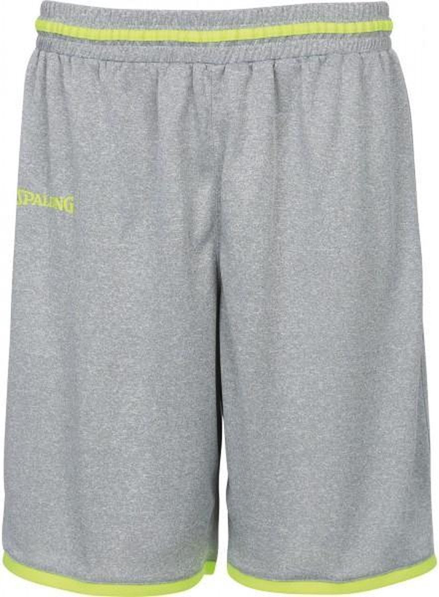Spalding Move Shorts Heren - Grijs / Geel - maat S